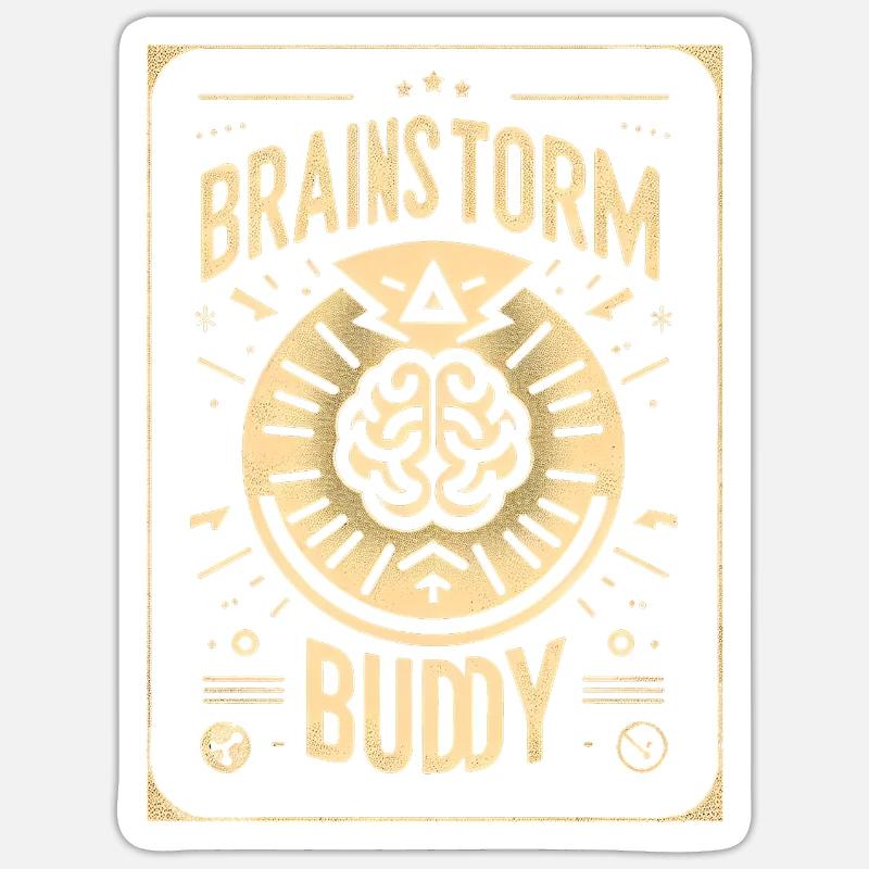 Brainstorming Buddy 6 - Sticker taille S (10 x 10 cm) - blanc mat