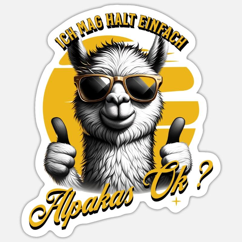 I just like alpacas - Sticker size S (10 x 10 cm) - white matte