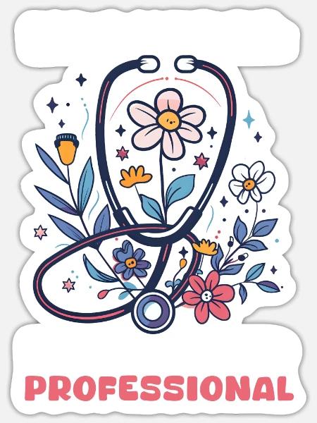 MDS-Krankenschwester MDS-Krankenschwester: Stolz und professionell - Sticker Größe S (10 x 10 cm) - Mattweiß