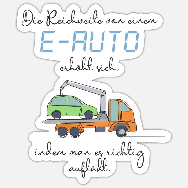 Anti E-Auto - Sticker Größe S (10 x 10 cm) - Mattweiß