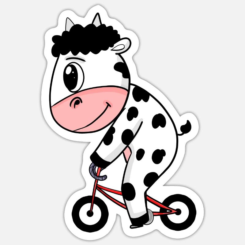 Vélo de vache - Sticker taille S (10 x 10 cm) - blanc mat
