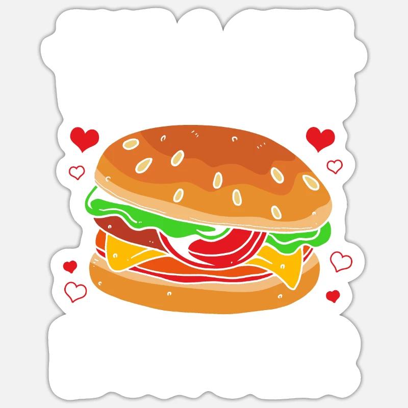 Cheeseburger Burger - Sticker size S (10 x 10 cm) - white matte