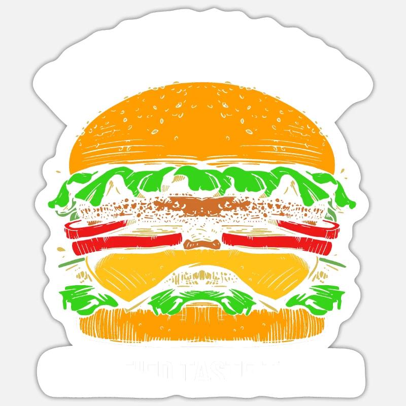 Cheeseburger - Sticker taille S (10 x 10 cm) - blanc mat