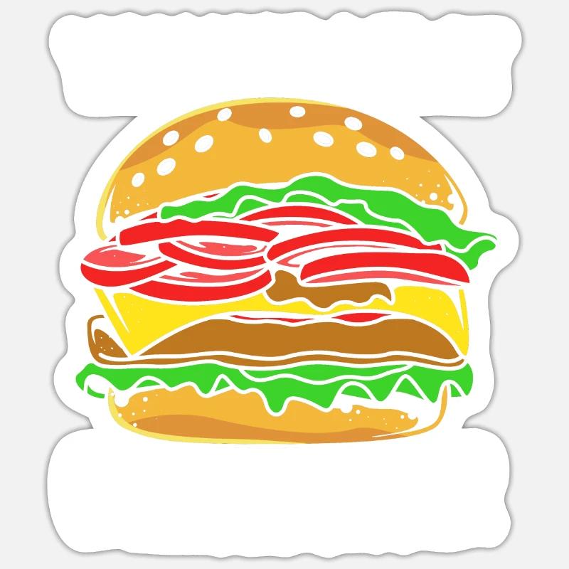 Cheeseburger Burger - Sticker size S (10 x 10 cm) - white matte