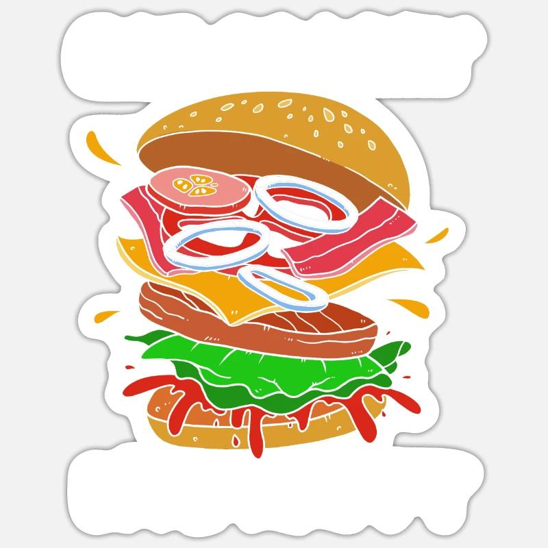 Cheeseburger - Sticker size S (10 x 10 cm) - white matte
