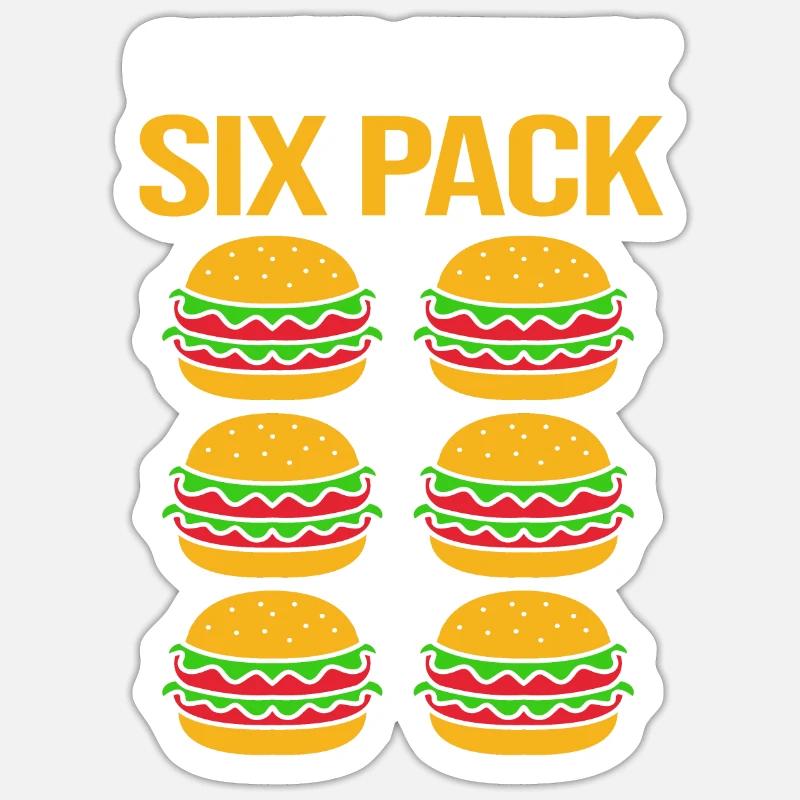 Cheeseburger Six Pack - Sticker size S (10 x 10 cm) - white matte
