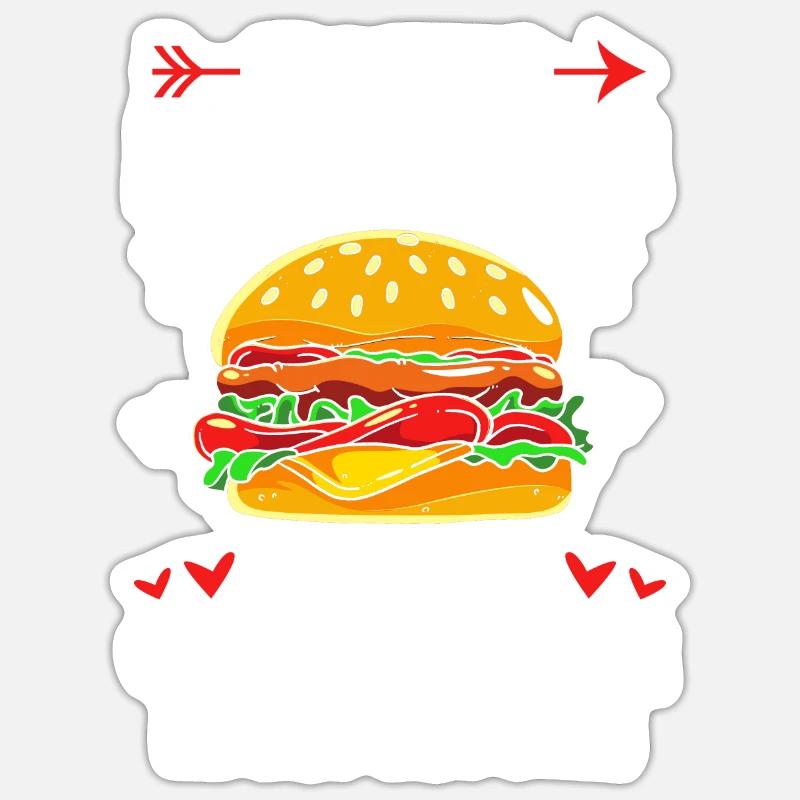 Burger au fromage - Sticker taille S (10 x 10 cm) - blanc mat