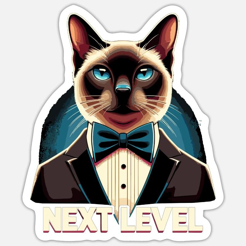 Siamese Cat Siamese Cat Next Level Suit Gift Sticker size S (10 x 10 cm)