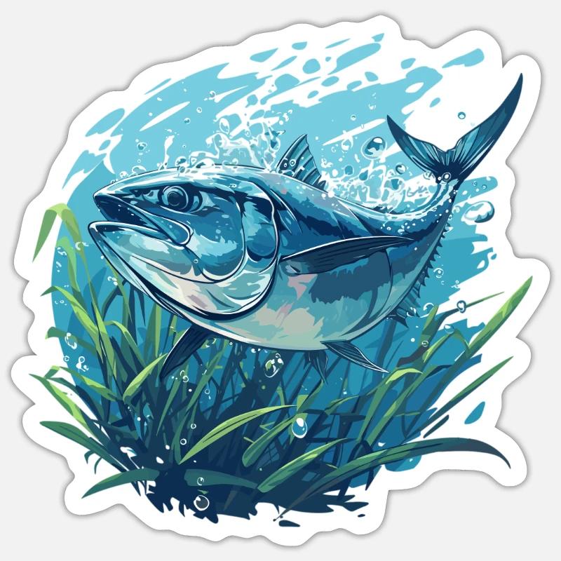 Thon Thunfische Thunfisch Sticker taille S (10 x 10 cm)