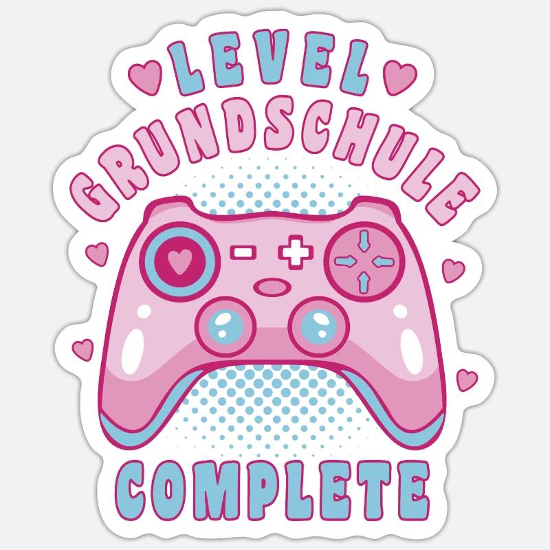 Grundschulabsolventin Level Grundschule Complete - Sticker Größe S (10 x 10 cm) - Mattweiß