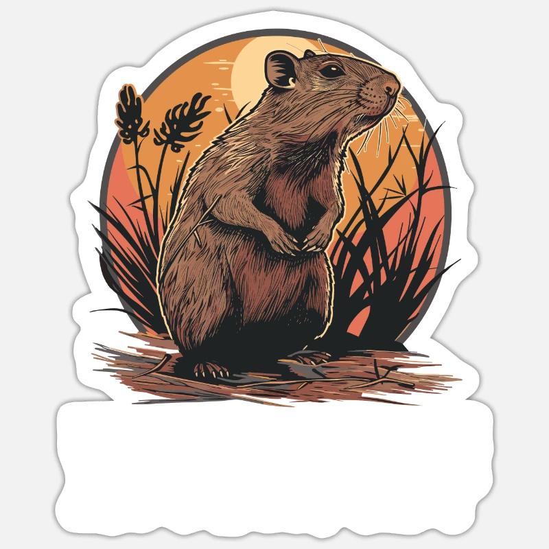 Agouti Agutis Aguti - Sticker taille S (10 x 10 cm) - blanc mat