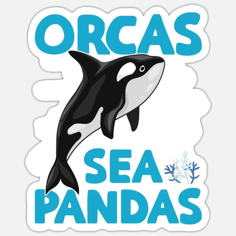 Orcas sind einfach nur Seepandas Orcas sind einfac - Sticker Größe S (10 x 10 cm) - Mattweiß