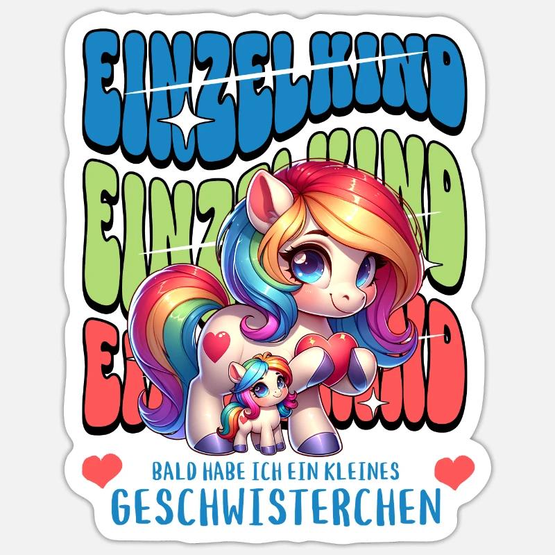Einzelkind Ich werde eine stolze Schwester - Sticker Größe S (10 x 10 cm) - Mattweiß