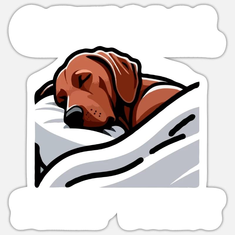 Rhodesian Ridgeback Schlaf Rhodesian Ridgebacks - Sticker Größe S (10 x 10 cm) - Mattweiß