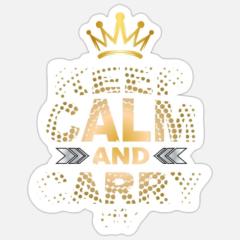 Keep calm and carry on - Sticker Größe S (10 x 10 cm) - Mattweiß