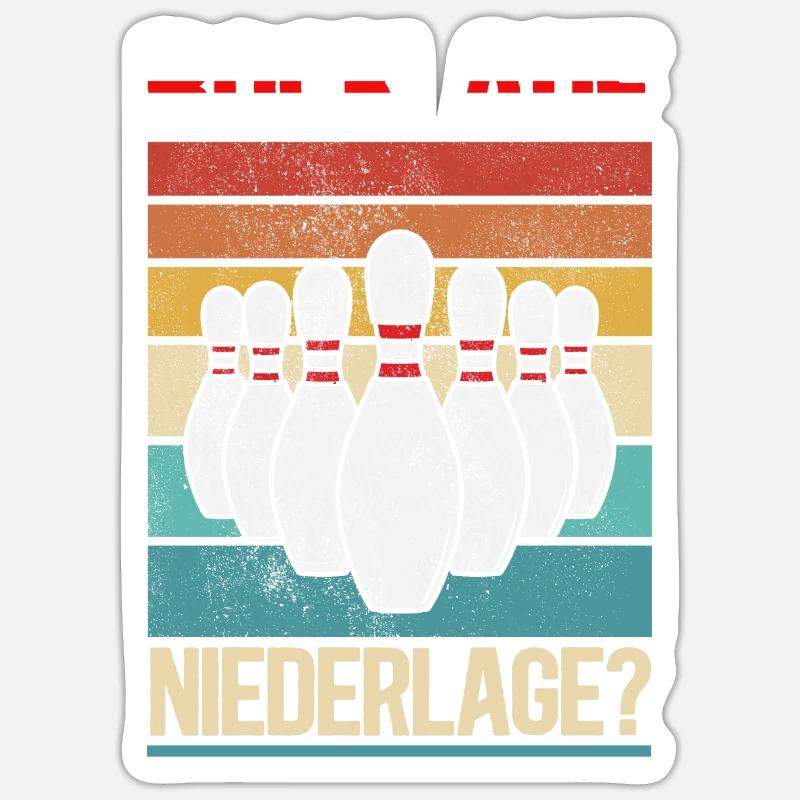 Bowling - Sticker Größe S (10 x 10 cm) - Mattweiß