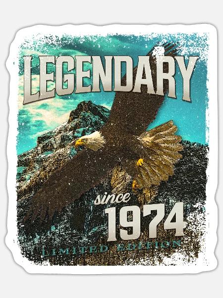 Legendär seit 1974 - Sticker Größe S (10 x 10 cm) - Mattweiß