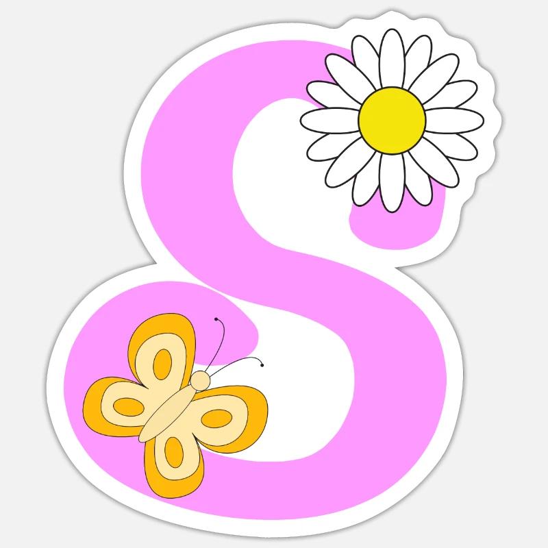S Buchstabe - Sticker Größe S (10 x 10 cm) - Mattweiß