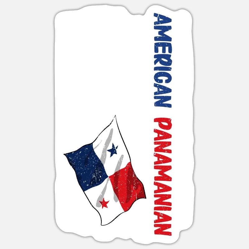 Drapeau panaméen Drapeau panaméen - Sticker taille S (10 x 10 cm) - blanc mat