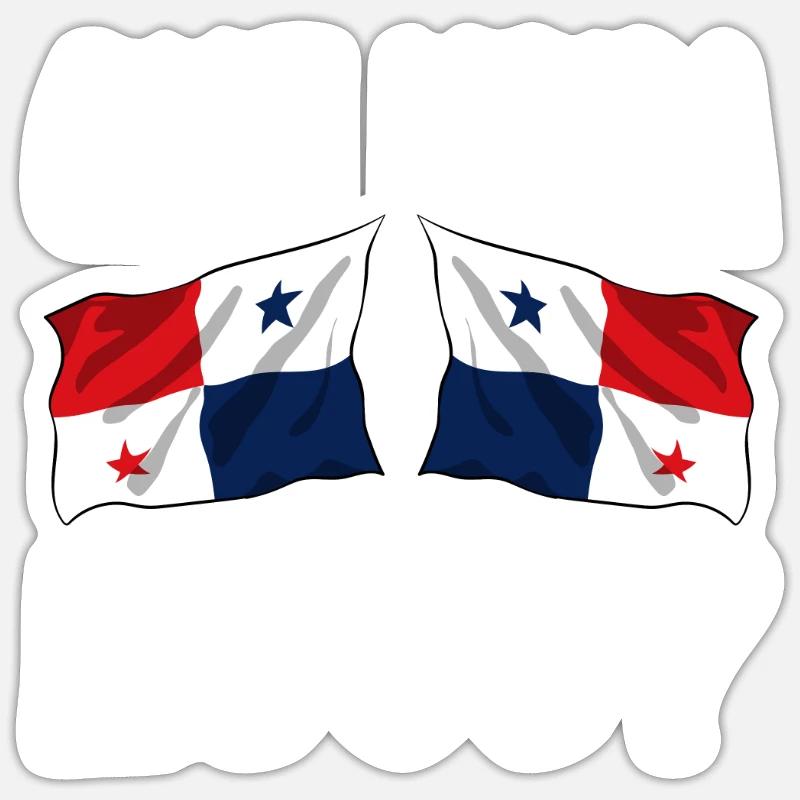 Drapeau panaméen Drapeau panaméen - Sticker taille S (10 x 10 cm) - blanc mat