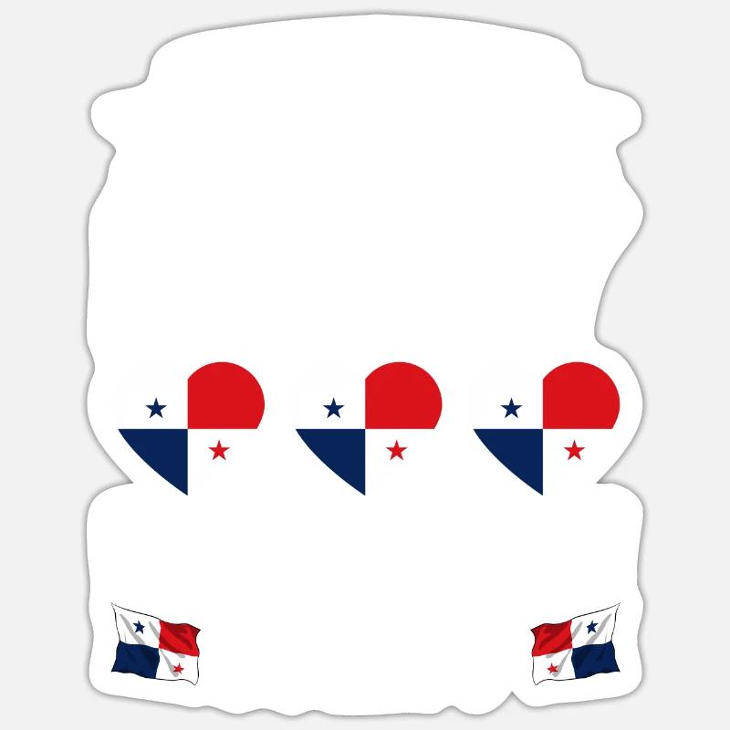 Drapeau panaméen Drapeau panaméen - Sticker taille S (10 x 10 cm) - blanc mat