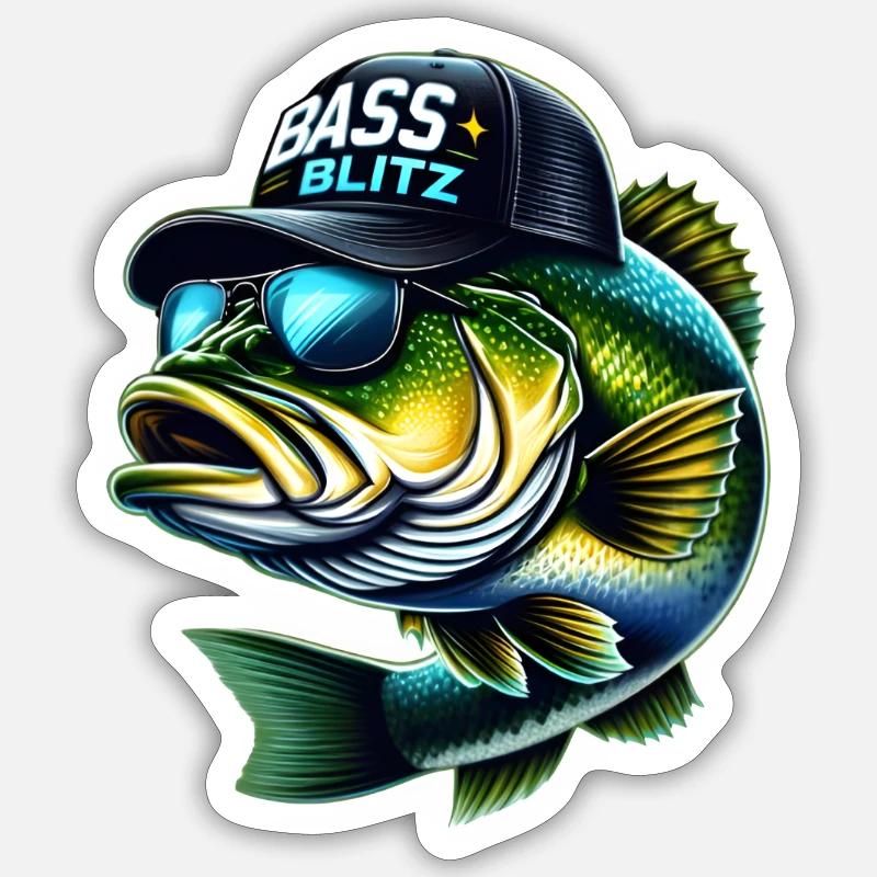 Blitz de bar rayé - Sticker taille S (10 x 10 cm) - blanc mat