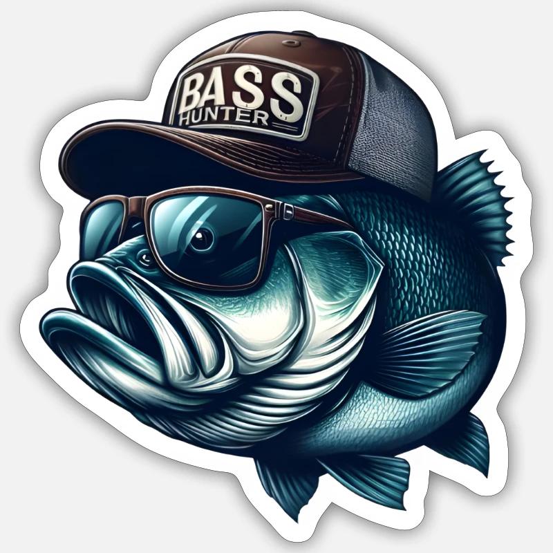 Gestreifter Barschjäger Sticker Größe S (10 x 10 cm)