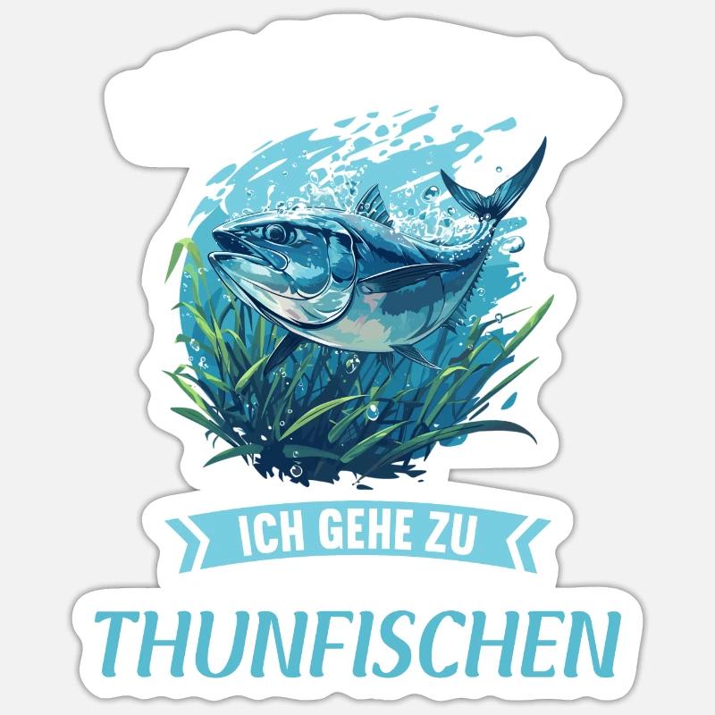 Thon Thunfische Thunfisch - Sticker taille S (10 x 10 cm) - blanc mat