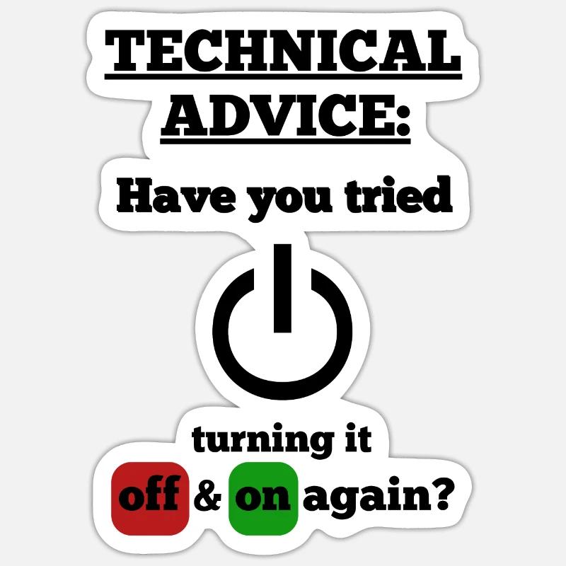 funny saying technical saying Handwerker Techniker Sticker Größe S (10 x 10 cm)