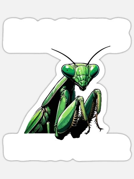 Gottesanbeterin Insekten-Entomologie Entomologe - Sticker Größe S (10 x 10 cm) - Mattweiß