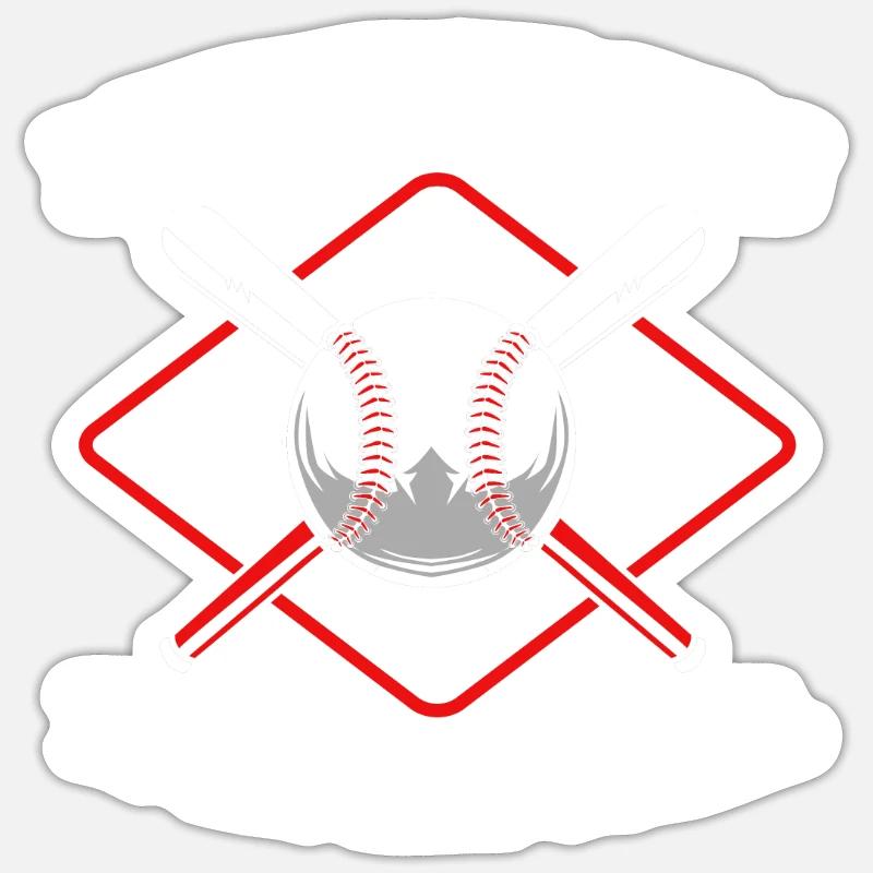 Base-ball - Sticker taille S (10 x 10 cm) - blanc mat