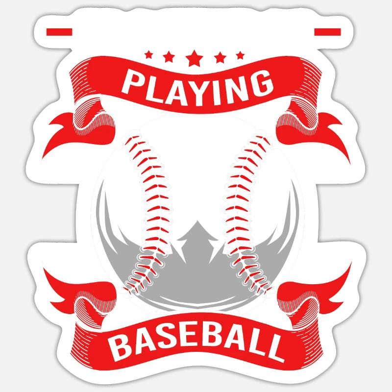 Base-ball - Sticker taille S (10 x 10 cm) - blanc mat