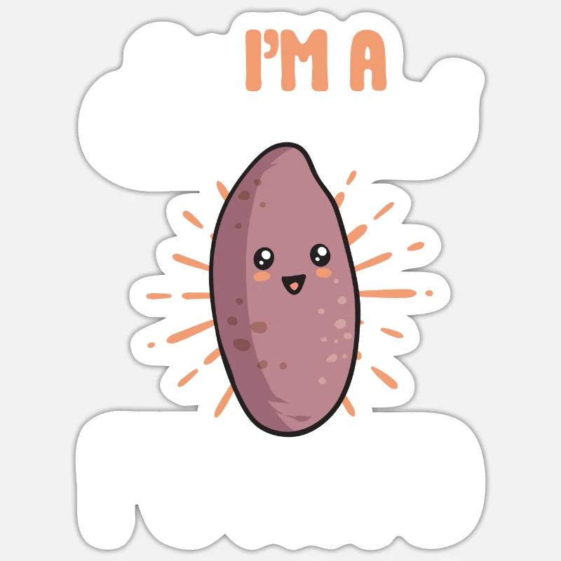 Sweet Potato Root Vegetables - Sticker size S (10 x 10 cm) - white matte