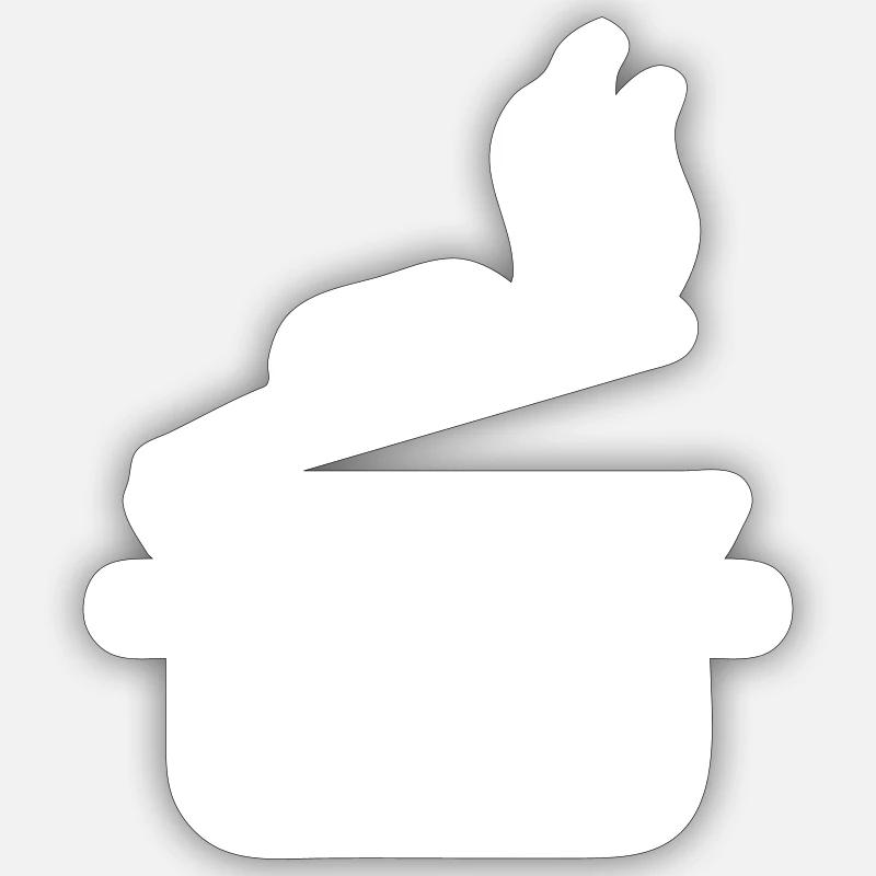 casserole - Sticker taille S (10 x 10 cm) - blanc mat