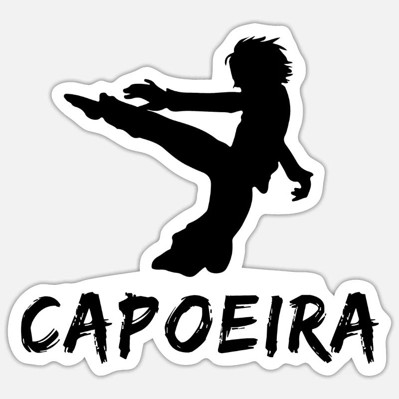 Capoeira - Sticker taille S (10 x 10 cm) - blanc mat
