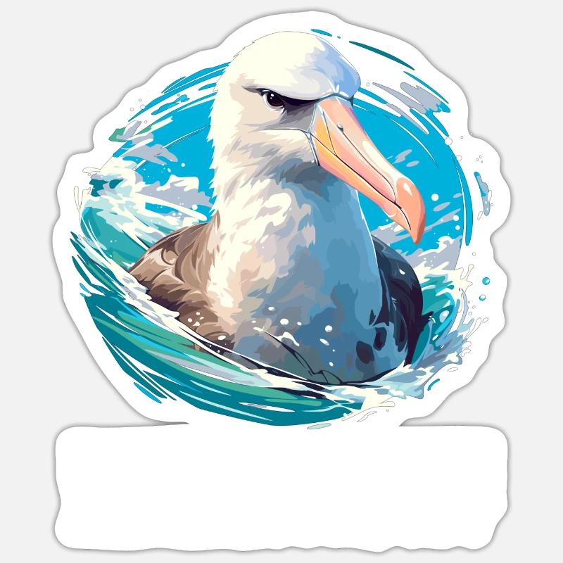 Albatross Albatrosse Albatros - Sticker taille S (10 x 10 cm) - blanc mat