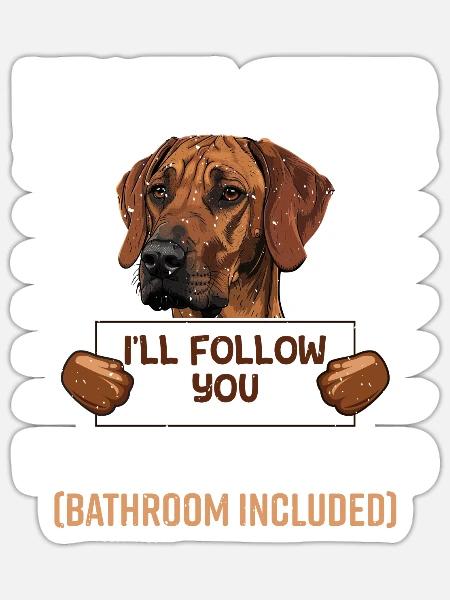 Rhodesian Ridgeback PERSONAL STALKER Lustiges - Sticker Größe S (10 x 10 cm) - Mattweiß