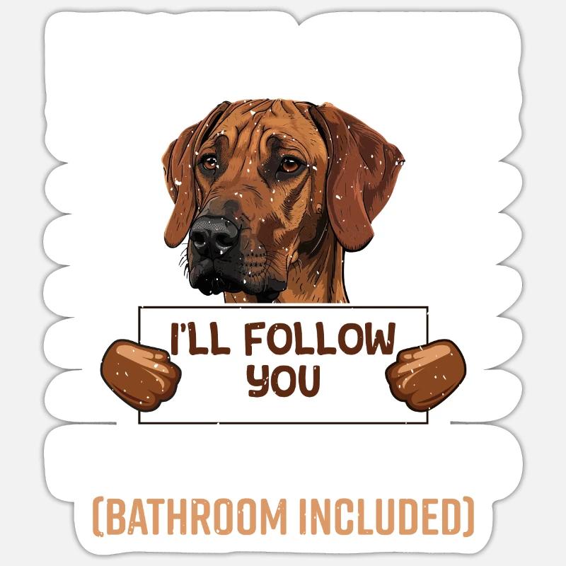 Rhodesian Ridgeback PERSONNEL STALKER Drôle - Sticker taille S (10 x 10 cm) - blanc mat