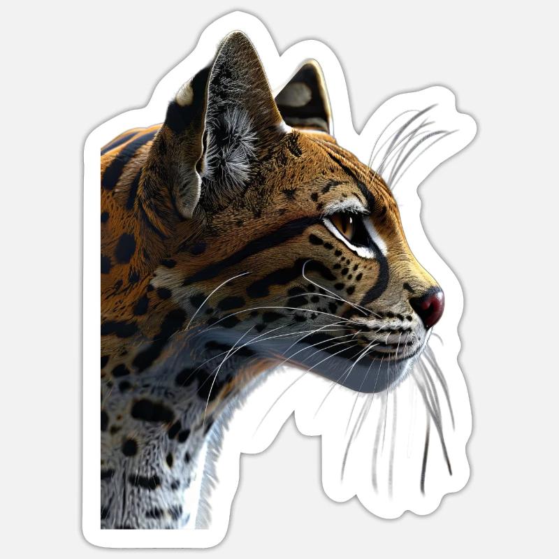 Ocelot - Sticker size S (10 x 10 cm) - white matte