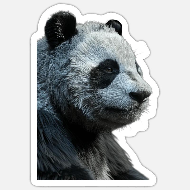 Panda - Sticker taille S (10 x 10 cm) - blanc mat