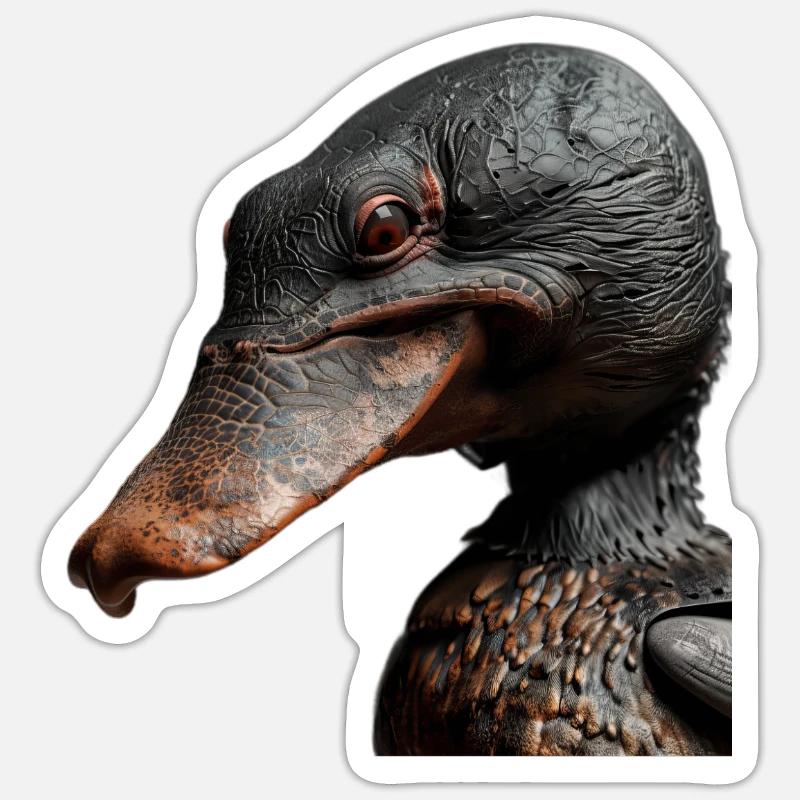 Ornithorynque - Sticker taille S (10 x 10 cm) - blanc mat
