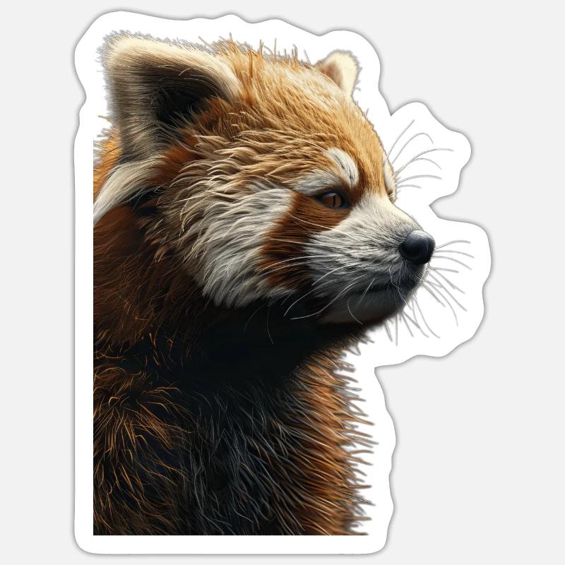 Roter Panda - Sticker Größe S (10 x 10 cm) - Mattweiß