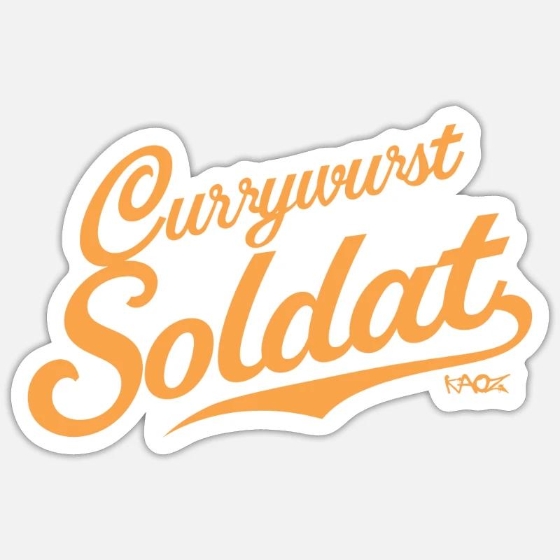 Currywurst Soldier - Sticker size S (10 x 10 cm) - white matte