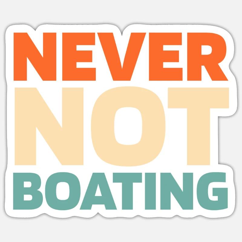 Pontonboot - Sticker Größe S (10 x 10 cm) - Mattweiß