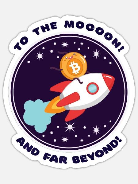 Too The Moon - Sticker Größe S (10 x 10 cm) - Mattweiß