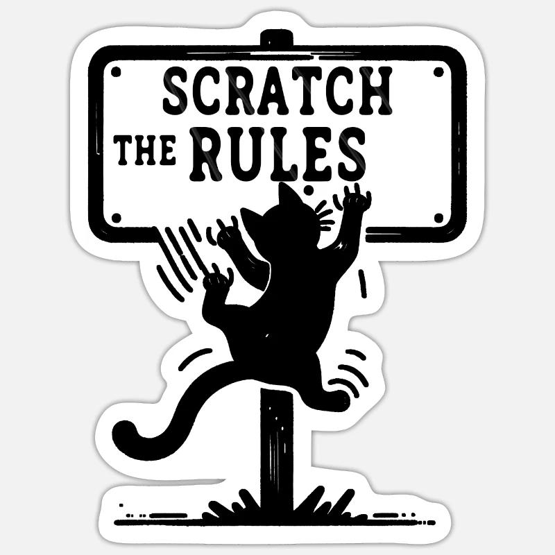 Grattez les règles - Sticker taille S (10 x 10 cm) - blanc mat