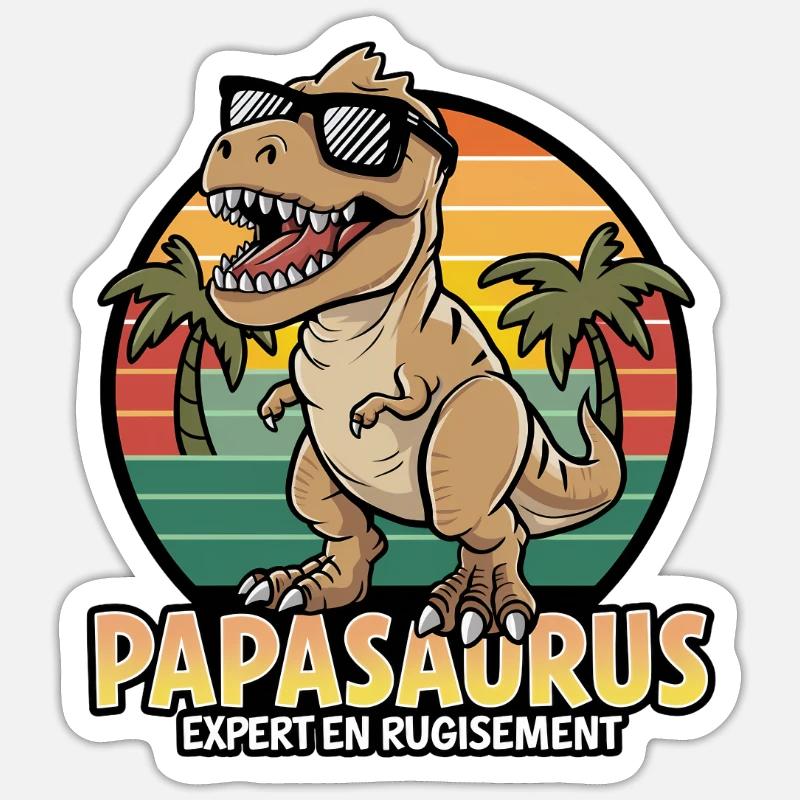 Papasaurus Expert Roar Gift Sticker size S (10 x 10 cm)