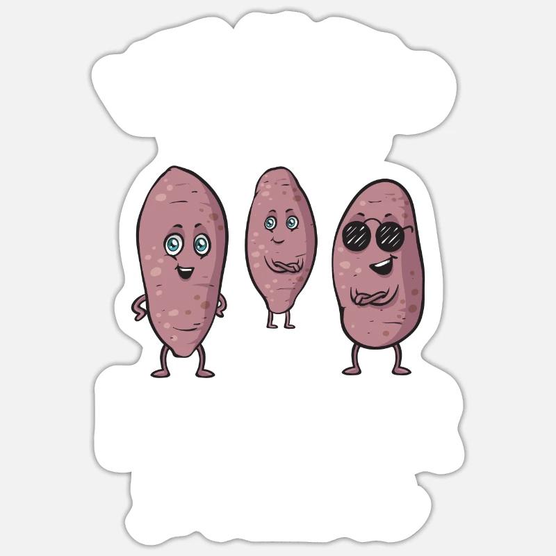 Sweet Potato Root Vegetables - Sticker size S (10 x 10 cm) - white matte
