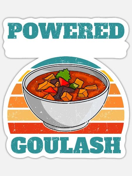Gulasch Suppe Ungarn Rezept Rindfleisch Koch - Sticker Größe S (10 x 10 cm) - Mattweiß