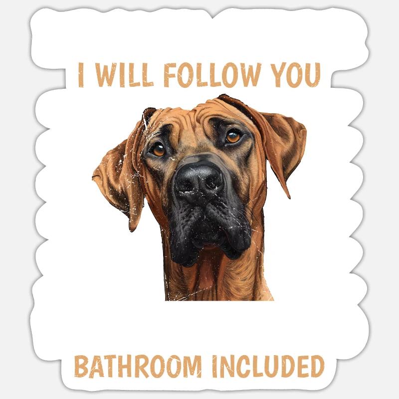 Rhodesian Ridgeback PERSONAL STALKER Funny Sticker size S (10 x 10 cm)